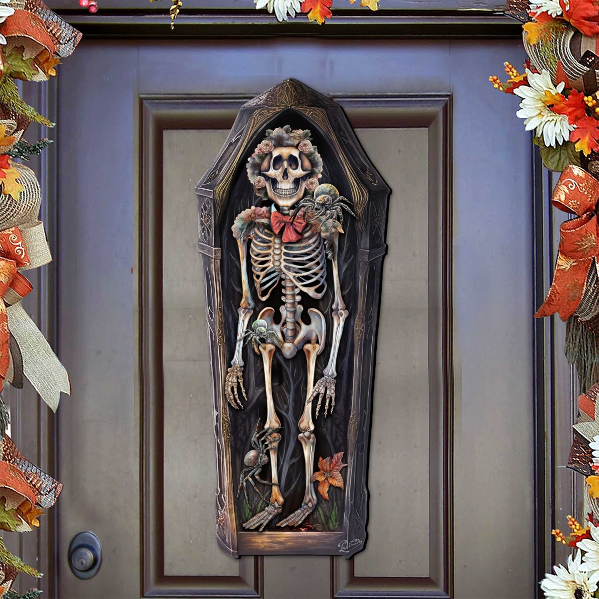 8652797H Skeleton Coffin Holiday Door Decor by  - Halloween Decor