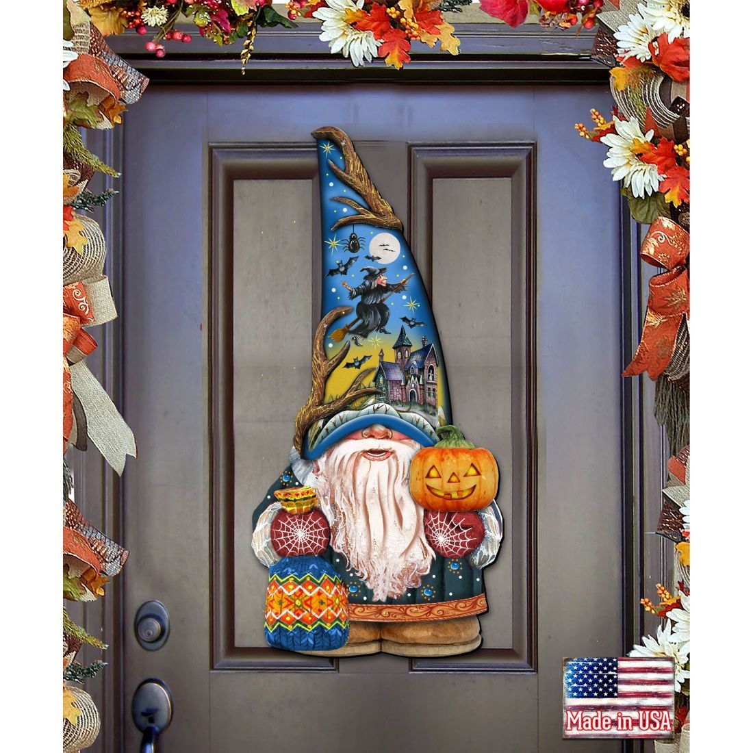 8611016H Halloween Gnome Door Decor by  - Thanksgiving Halloween Decor