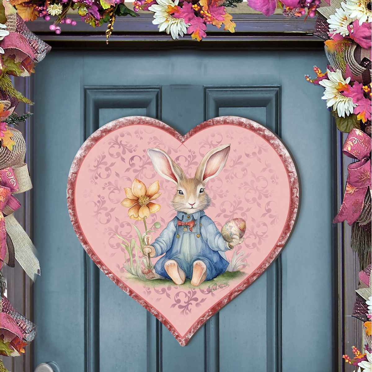 8652780H Easter Bunny Heart Holiday Door Decor by  - Easter Spring Decor