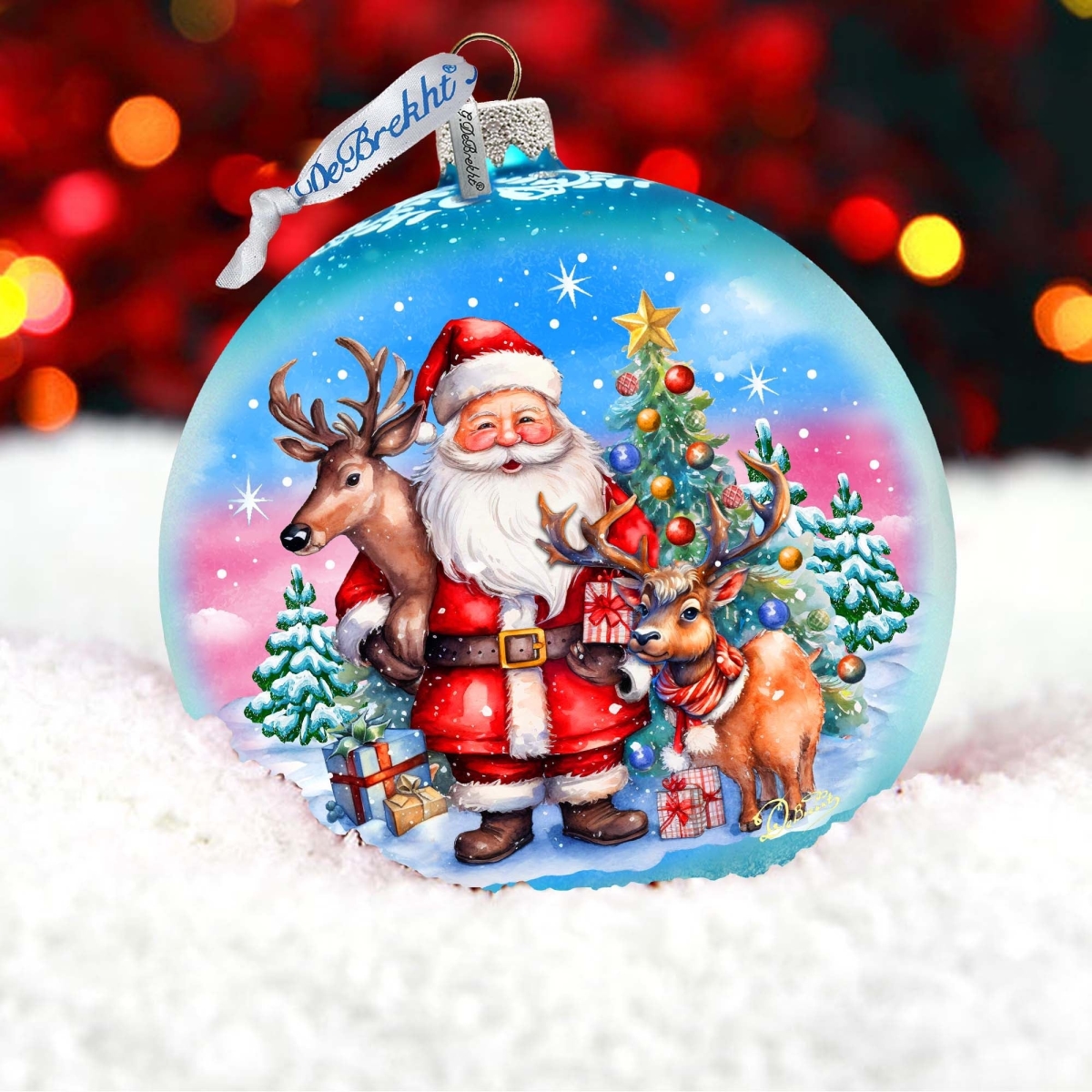 73947 Santas Best Friends Lg Glass Ornament by G.Debrekht - Christmas Decor