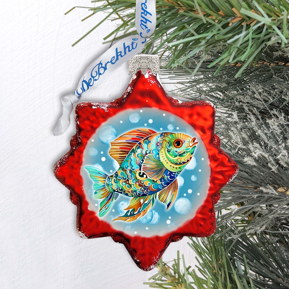 777409 Coastal Decorations - Colorful Fish Keepsake Glass Ornaments by  - Christmas Decor