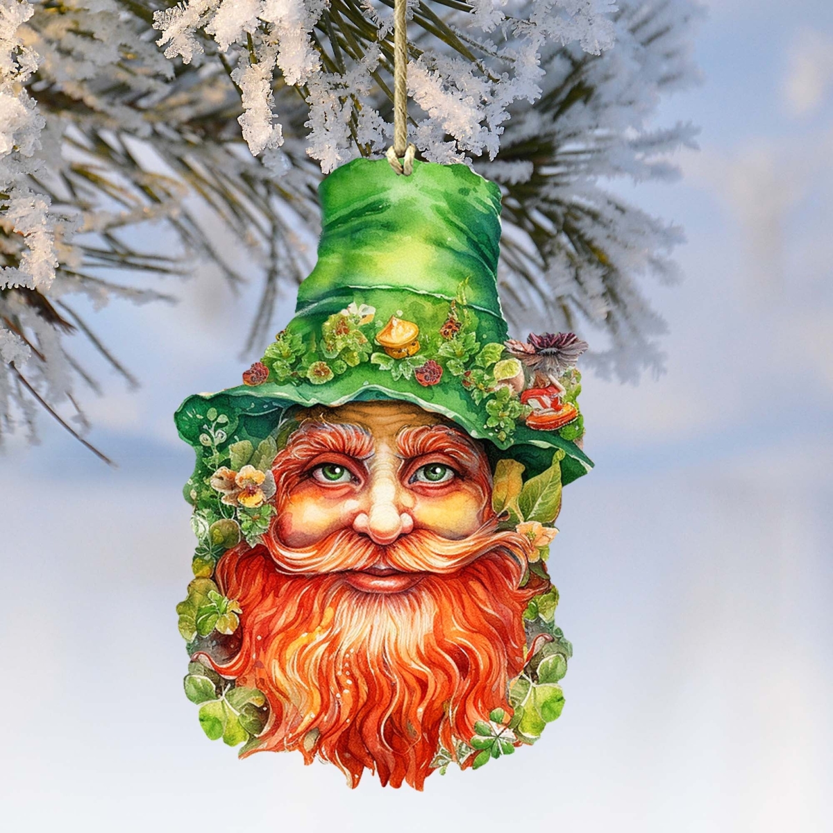 8652779-S2 Happy St. Patrick Day Wooden Ornaments Set of 2 by  Easter Spring Decor