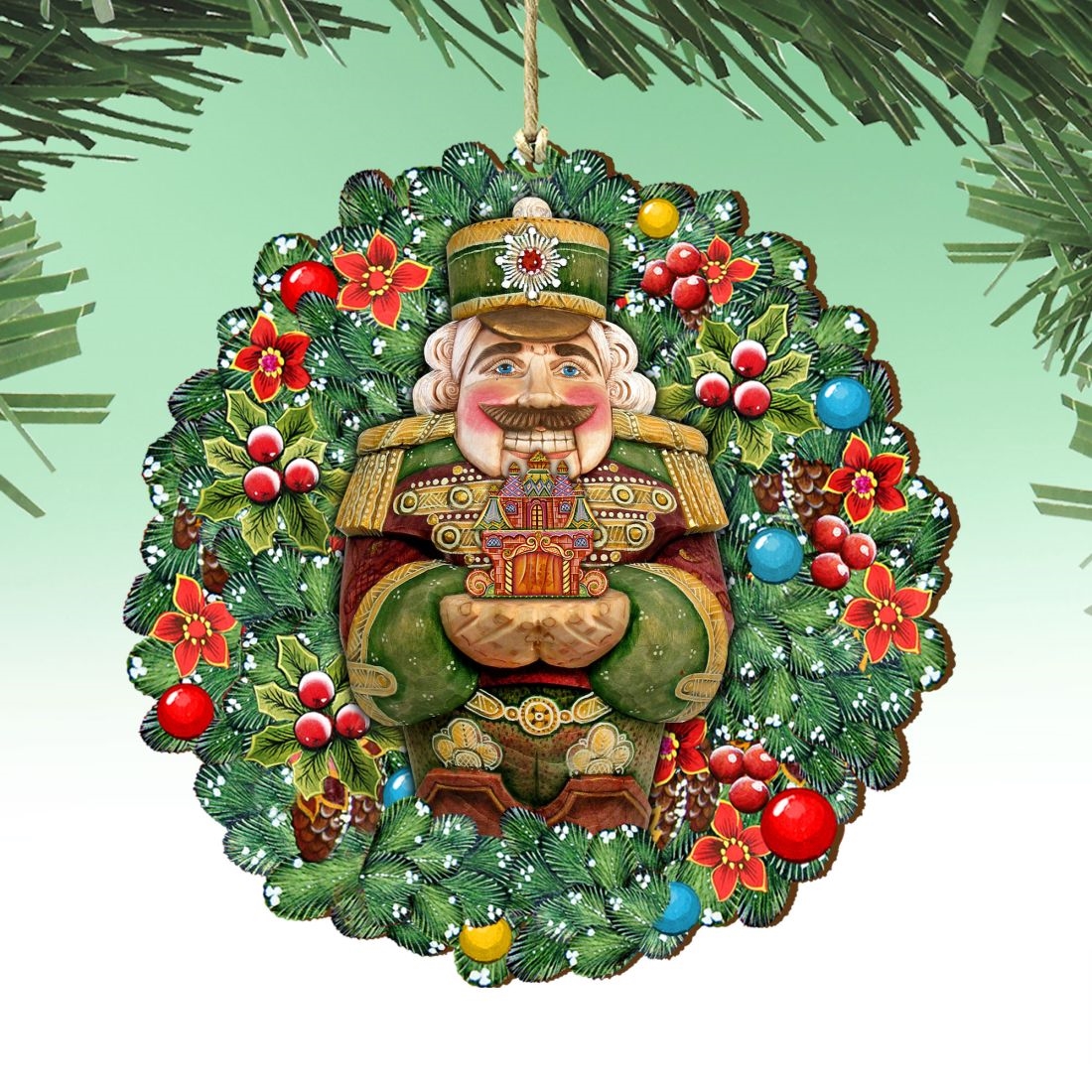 8185321 Nutcracker's Wreath Gift Wooden Ornament by  - Christmas Decor