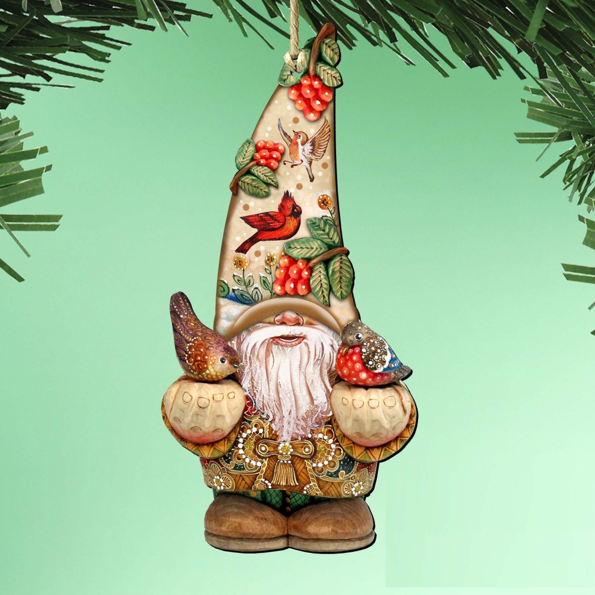 8611013 Fall Gnome Dwarf Wooden Ornament by  - Thanksgiving Halloween Decor