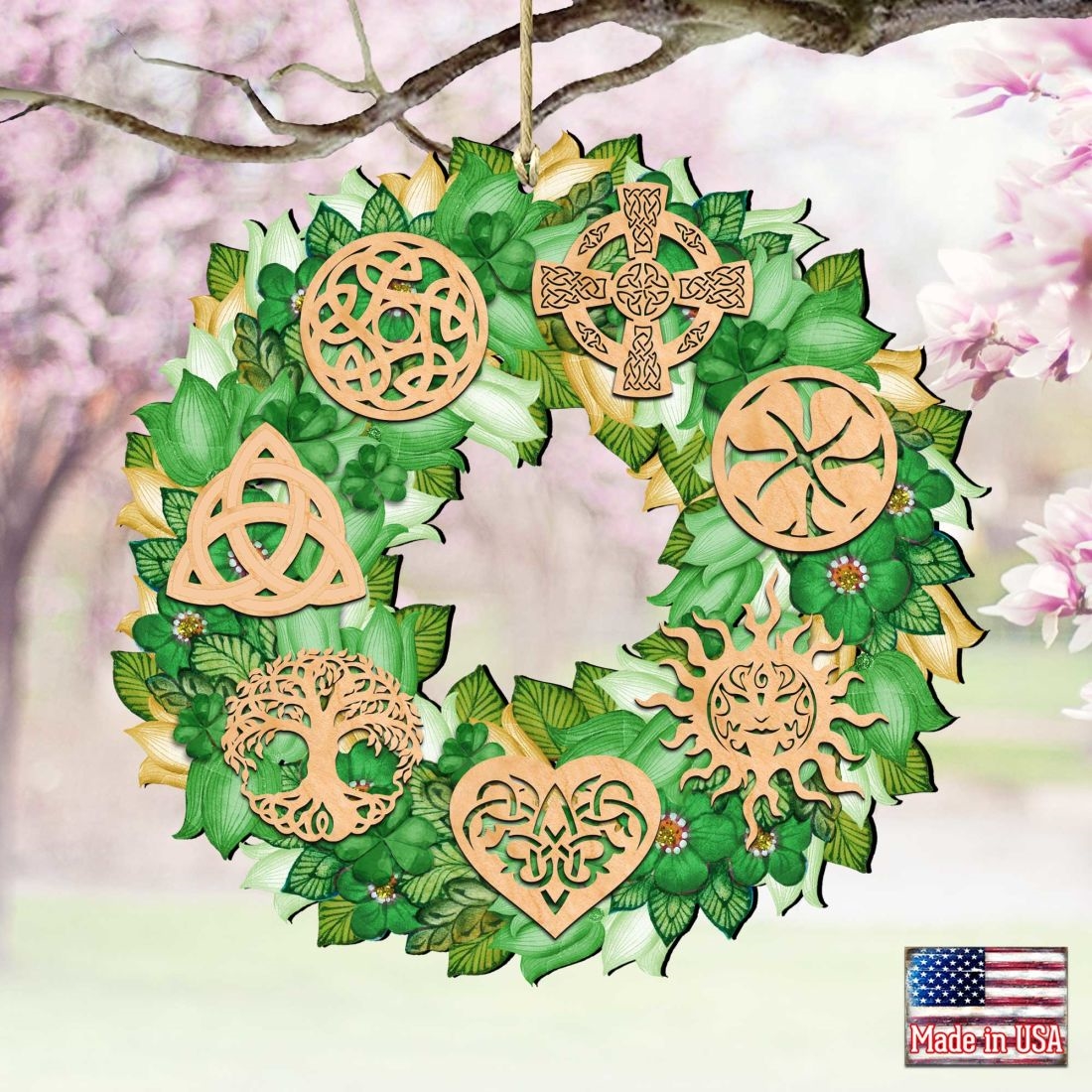 8185319 Irish Celtic Wreath Wooden Ornament by  - Celtic Decor