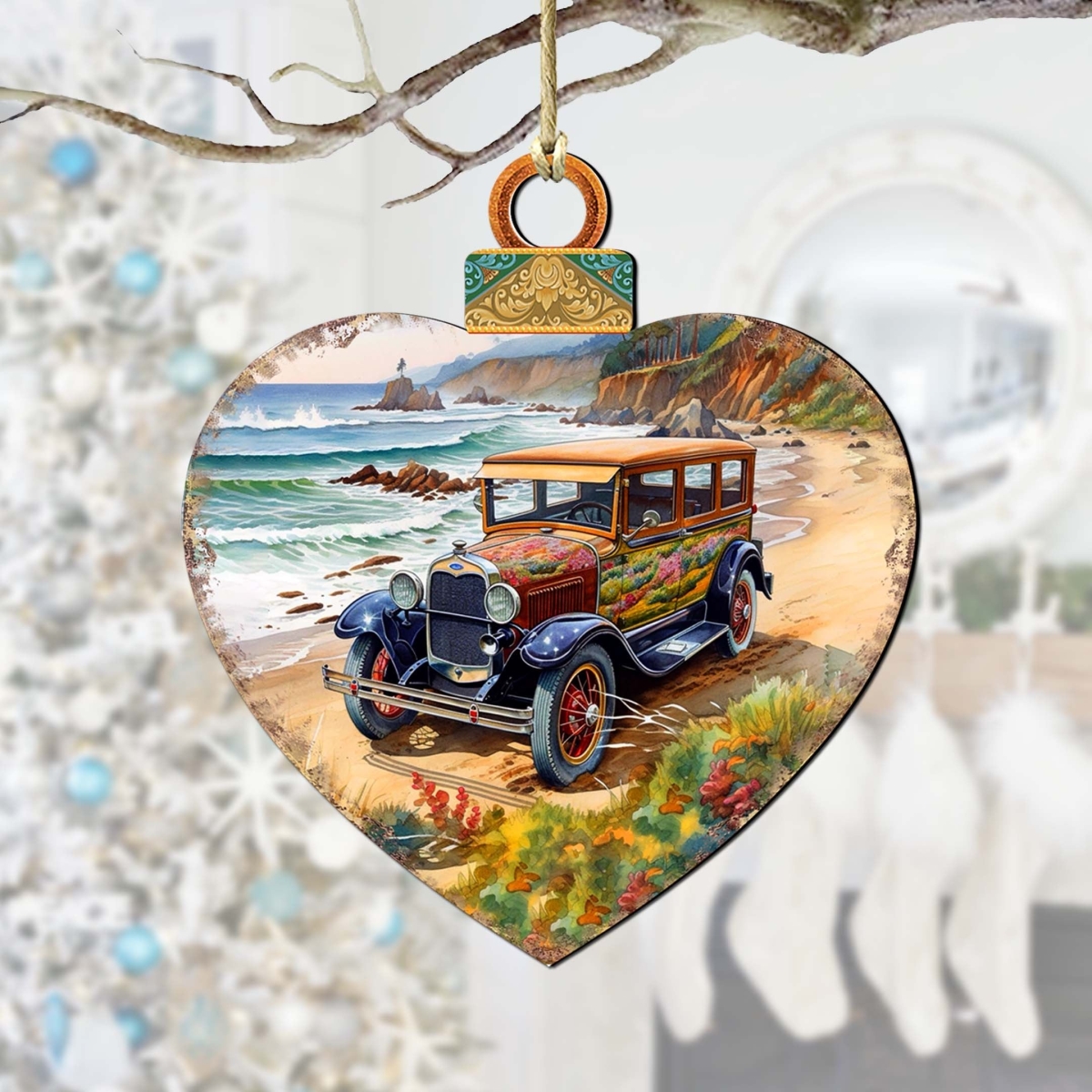 8688175 Coastal Decorations - Beach Cruiser Wooden Ornament by