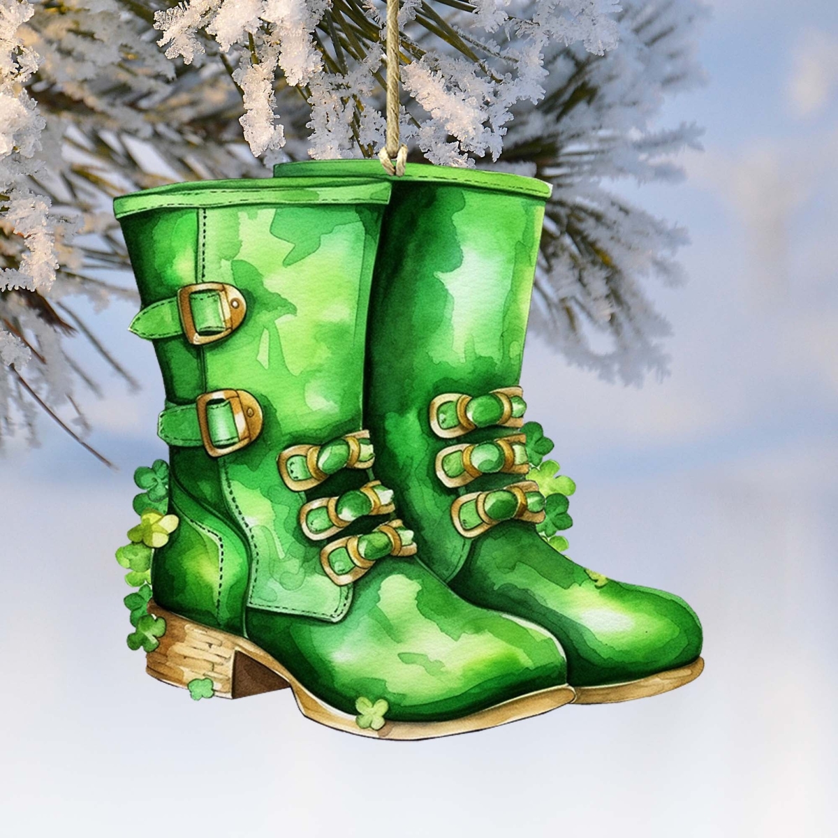 8652777 Irish Green Boots Wooden Ornament by  Easter Spring Decor