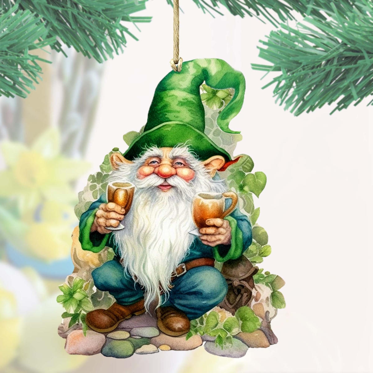 8652778 Lucky Leprechaun Wooden Ornament by  Easter Spring Decor