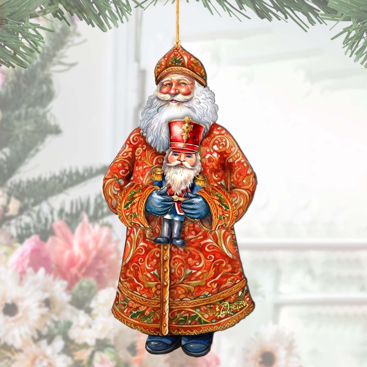 8691401 Santa's Holiday Nutcracker Wooden Ornament by  - Christmas Decor