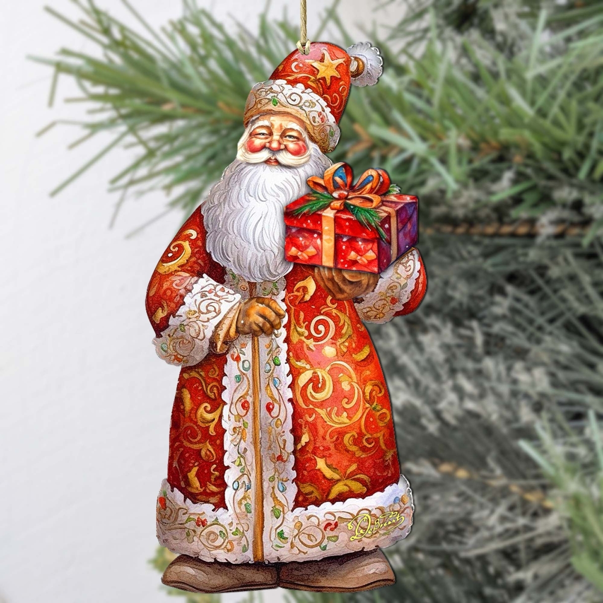 8691410 St. Nick's Gift Wooden Ornament by  - Christmas Decor