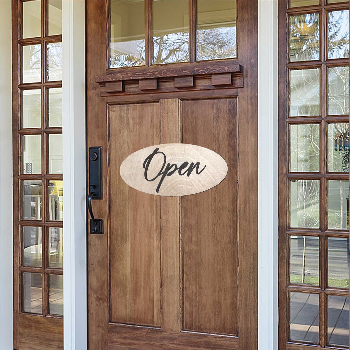 320325 Open Wooden Sign  Handcrafted Business Entry Display - 320325