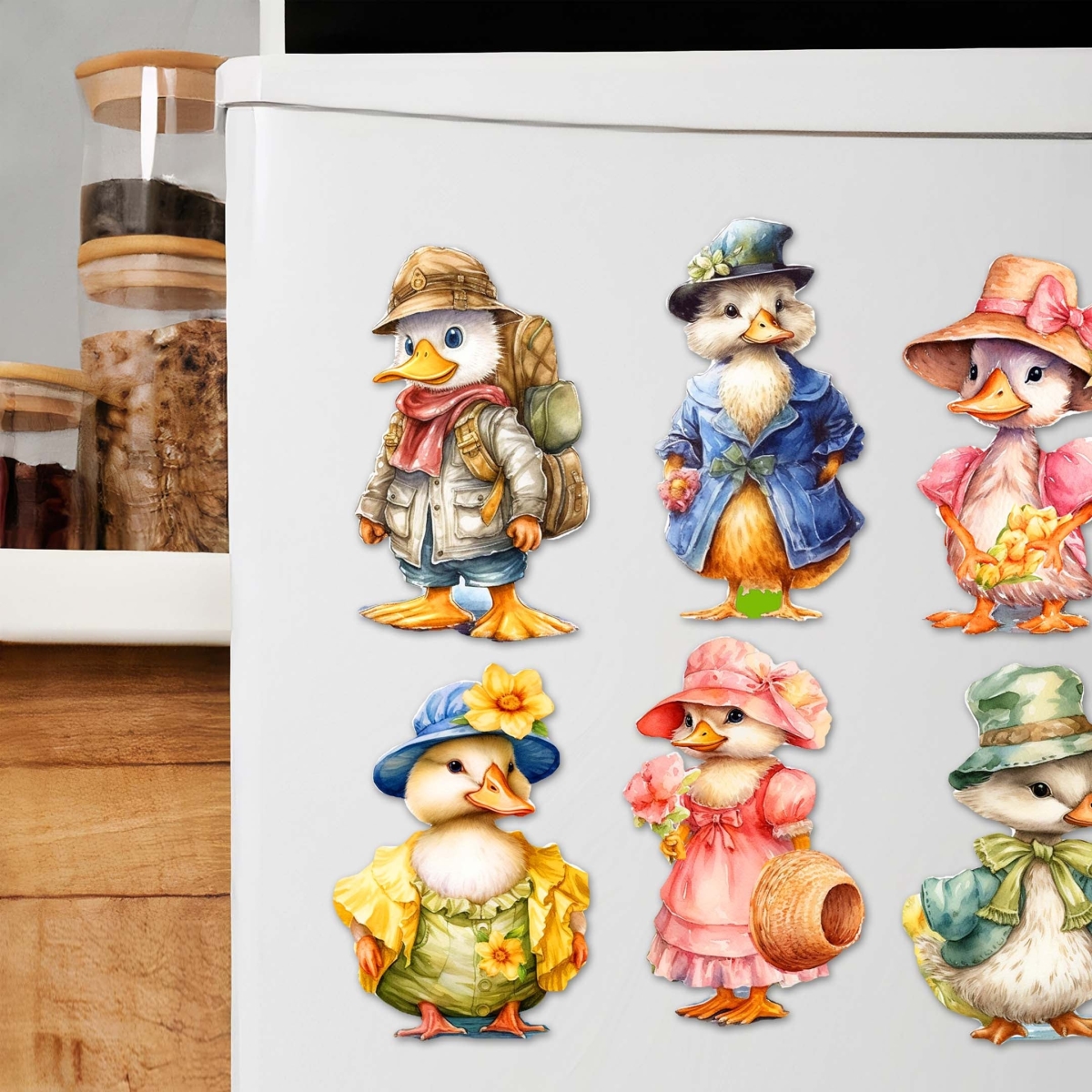 8090043G-S6 Easter Ducks Decorative Wooden Magnets Set of 6 by  - Easter Decor