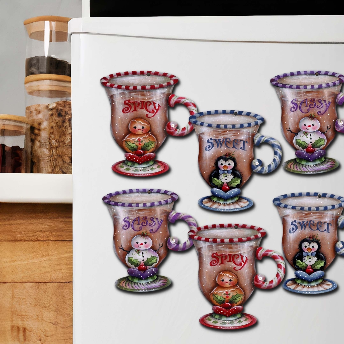 8090053G-S6 Sweet and Spicy Season Decorative Wooden Magnets Set of 6 by Jamie Mills-Price - Christmas Decor