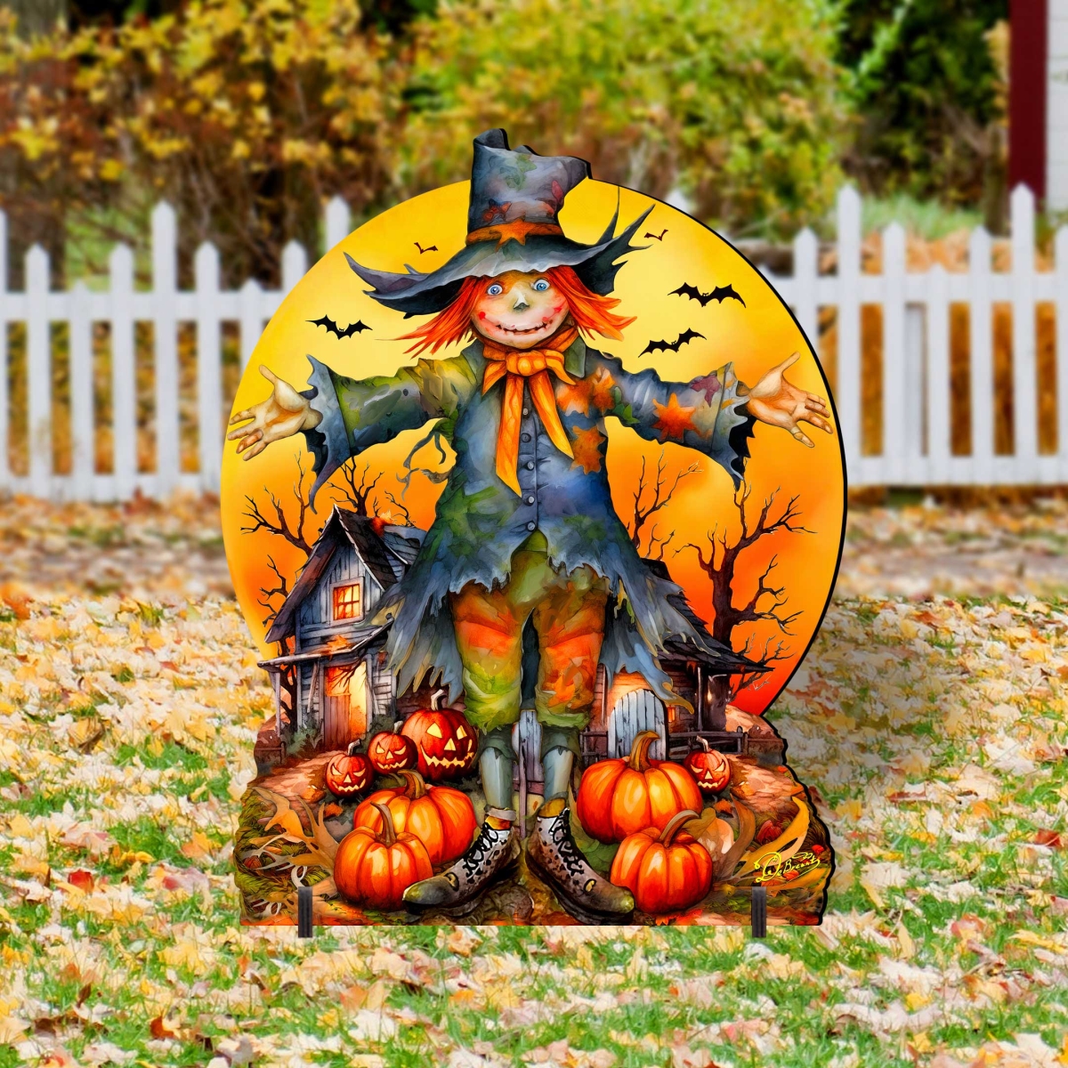 48' Halloween Scarecrow Freestanding Decor - Halloween Outdoor Decor by