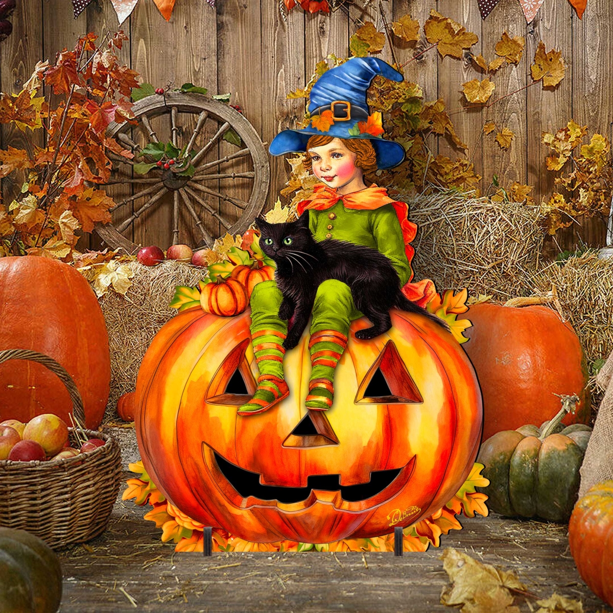 48' Boy on Pumpkin Freestanding Decor - Halloween Yard Decor by  - Halloween Decor