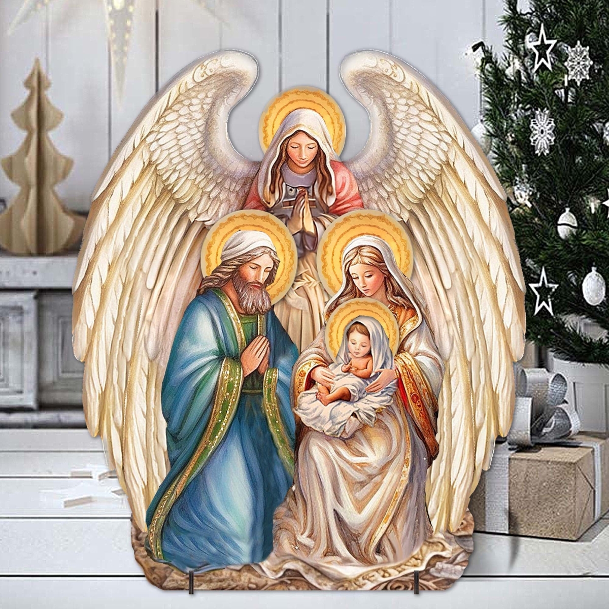48' Nativity with Angel Outdoor Decor by  - Nativity Holiday Dcor