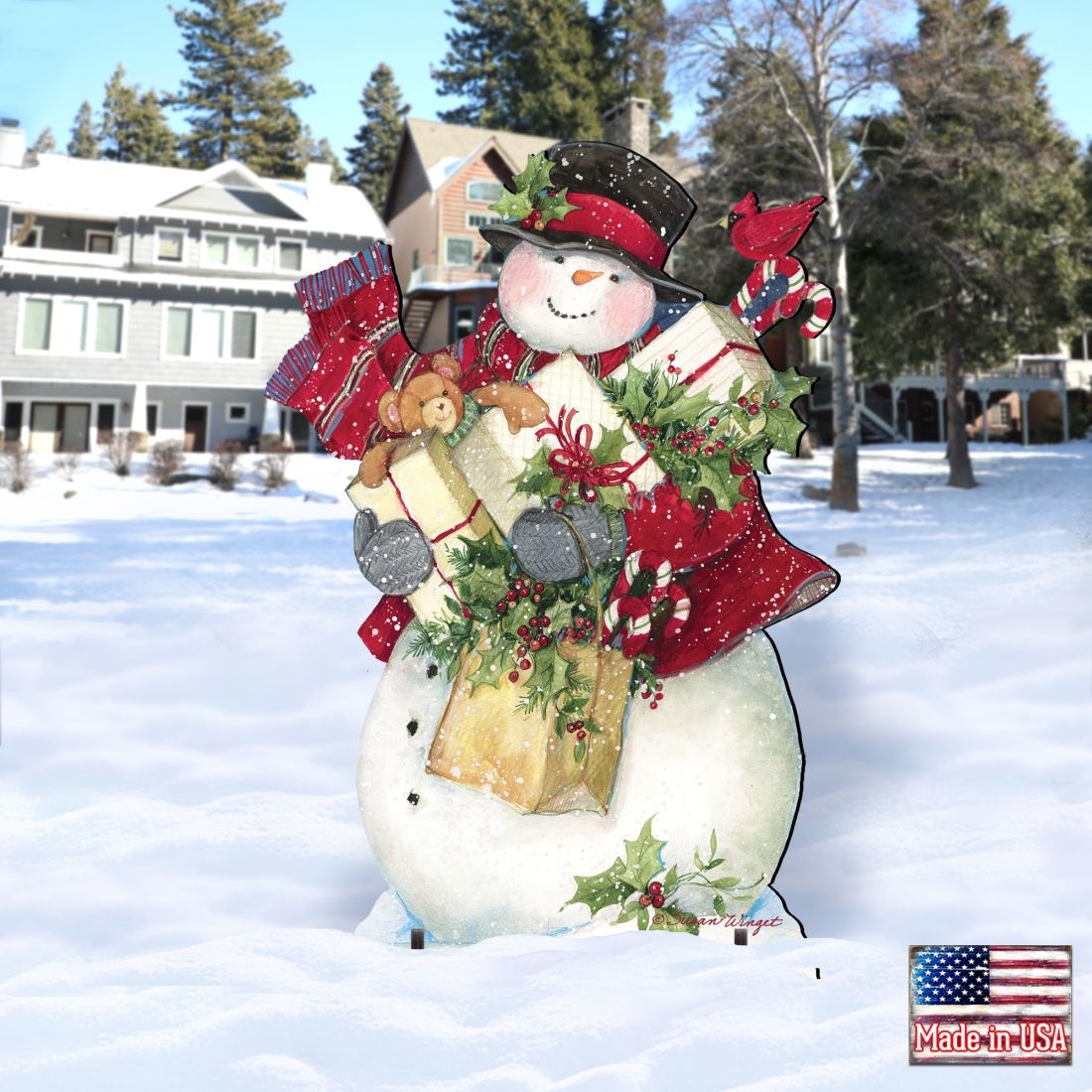 48' Dark Night Presents Christmas Outdoor Yard Sign by S. Winget