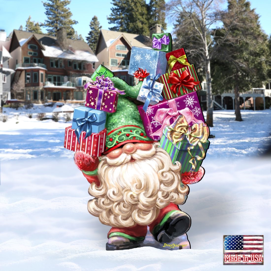 8461054F-DG Gift Giver Gnome Dwarf Holiday Outdoor Decor by D. Gelsinger - Christmas Decor