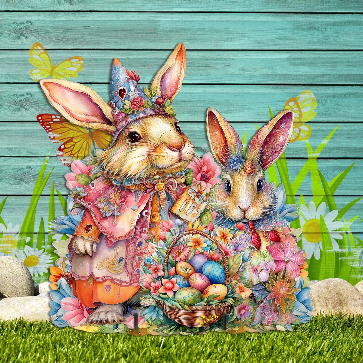 8652768F Easter Sweet Couple Easter Yard Sign by  - Easter Spring Decor
