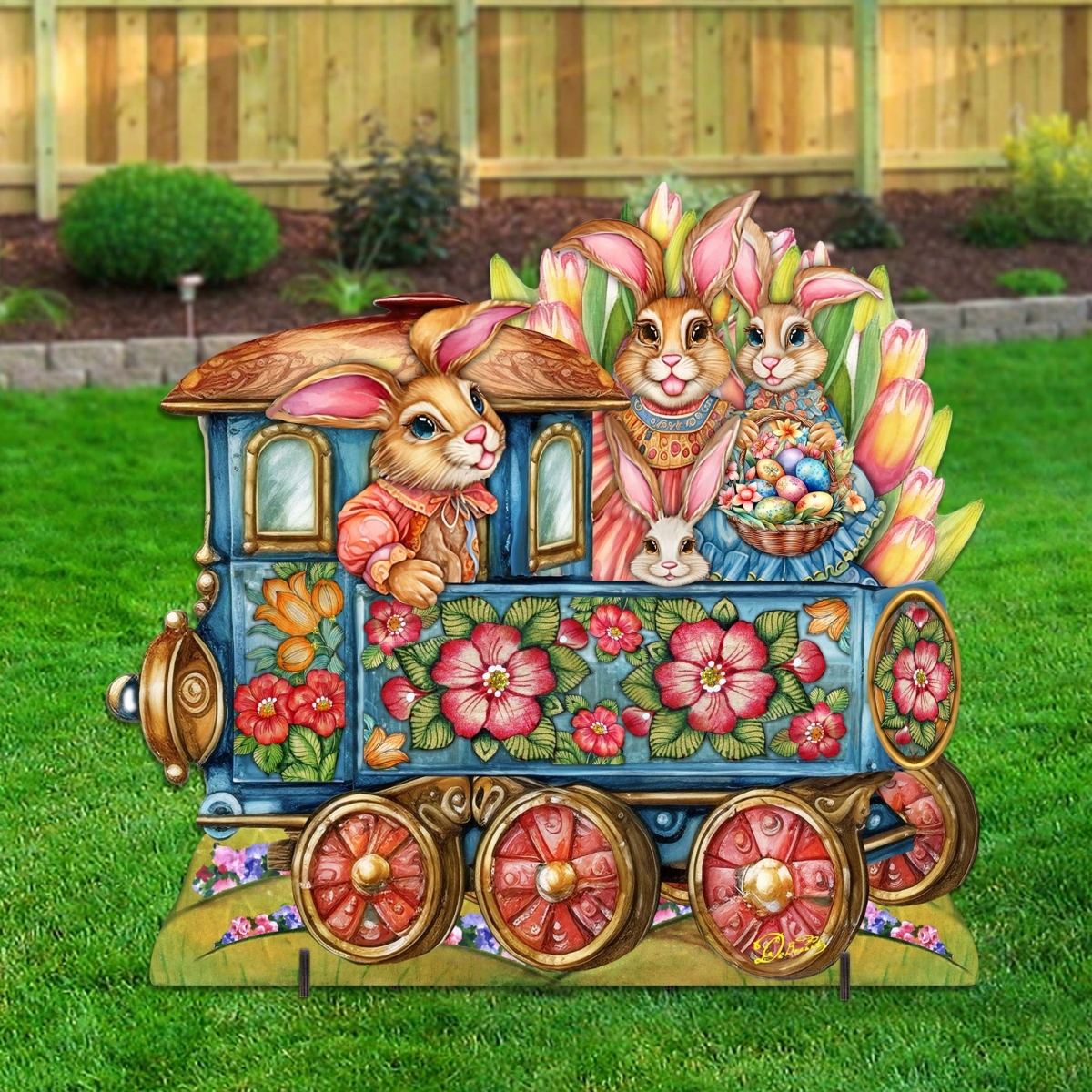 8652781F Easter Bunny Train Easter Lawn Decor by  - Easter Spring Decor