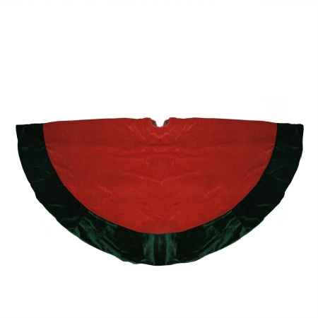 60 in. Traditional Red & Green Velveteen Christmas Tree Skirt