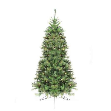 32271946 7.5 ft. Pre-Lit Canyon Pine Artificial Half Wall Christmas Tree - Clear Lights -  NorthLight