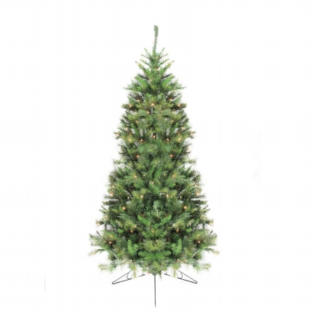 32271949 6.5 ft. Pre-Lit Canyon Pine Artificial Half Wall Christmas Tree - Clear Lights
