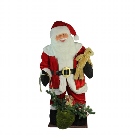 32265414 6 ft. Inflatable LED Lighted Musical Santa Claus Christmas Figure with Gift Bag -  NorthLight