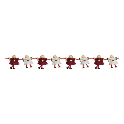 32283462 26 in. Decorative Plush Joined Hands Angel Dolls Christmas Garland, Red & Beige - Unlit -  NorthLight