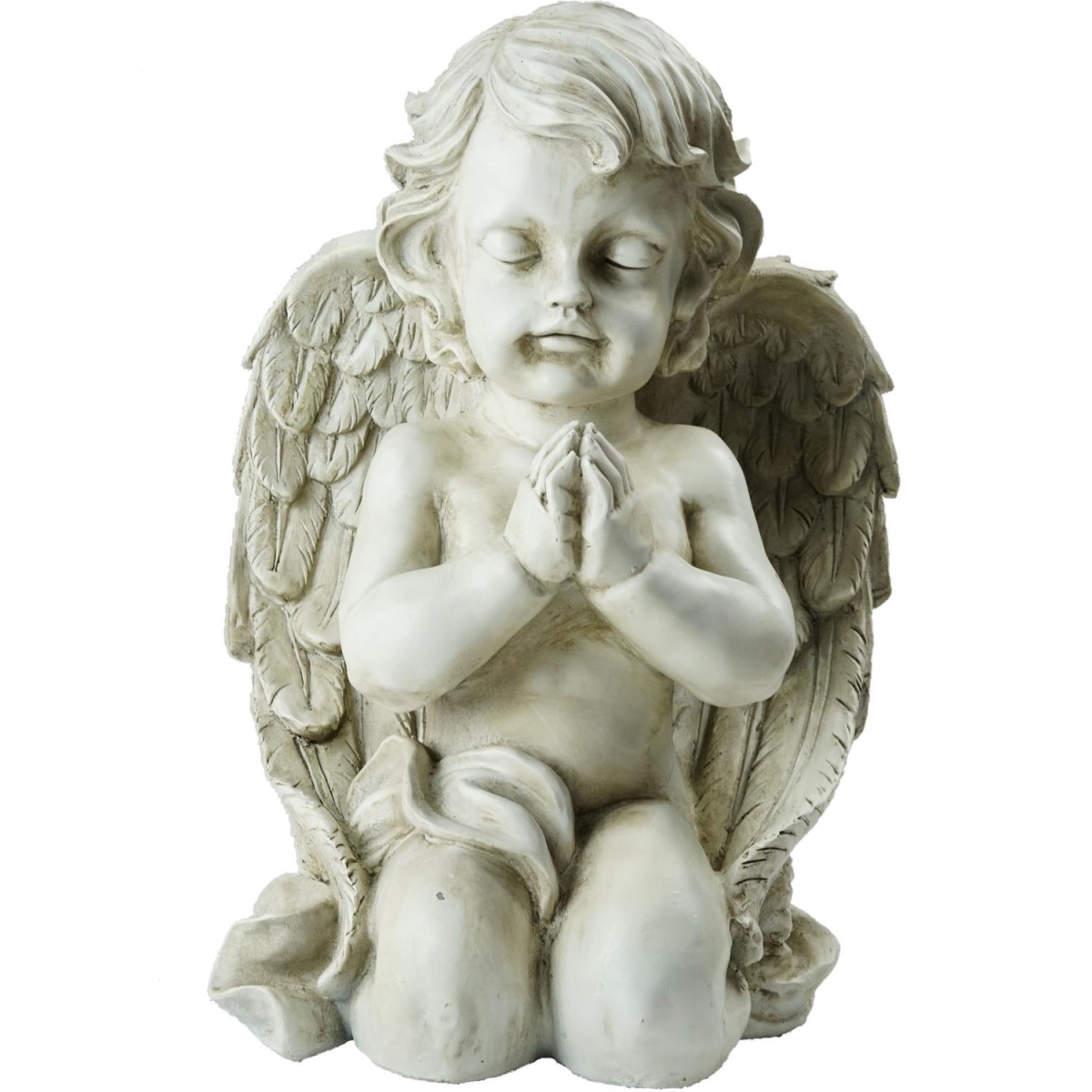 13.5 in. Kneeling Praying Cherub Angel Religious Outdoor Garden Statue -  Heat Wave, HE72793