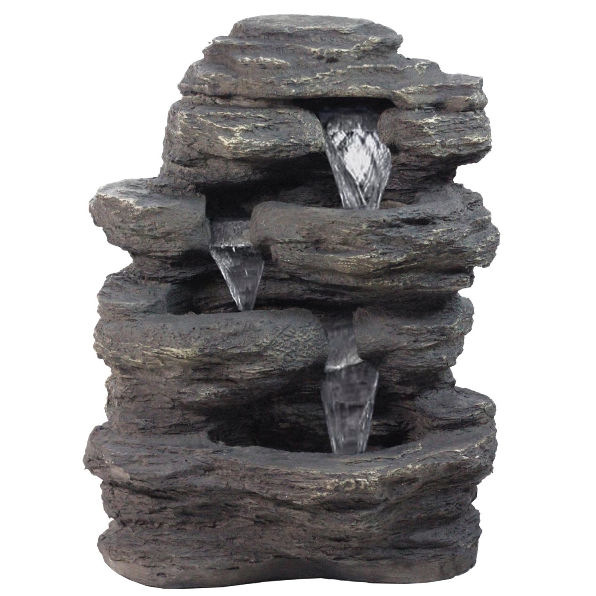 Picture of Northlight 32587917 24 in. LED Lighted Multi-Tiered Rock Look Outdoor Patio Garden Water Fountain