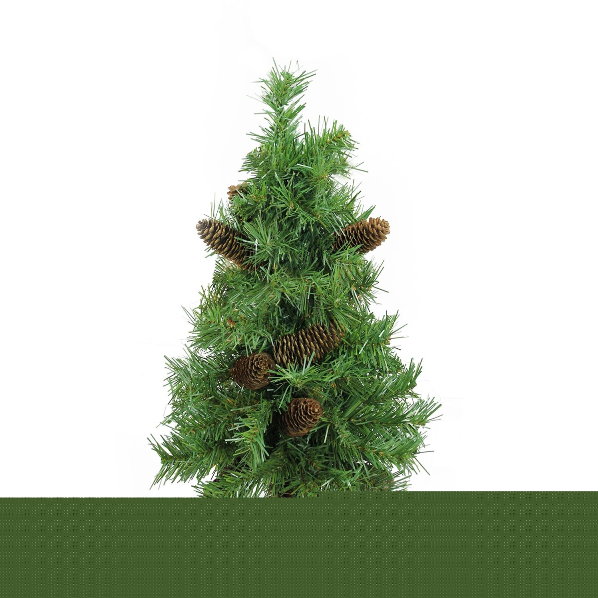 32266711 2 ft. x 15 in. Dakota Red Pine Full Artificial Christmas Tree with Pine Cones - Unlit -  NorthLight