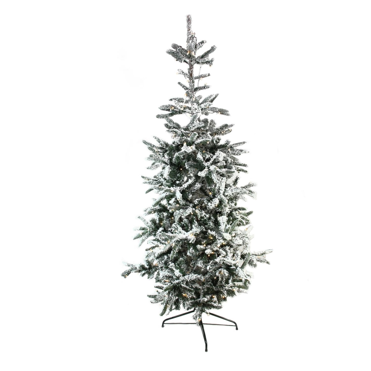 32275055 7.5 ft. Pre-Lit Noble Fir Flocked Artificial Christmas Tree - Warm Clear LED Lights