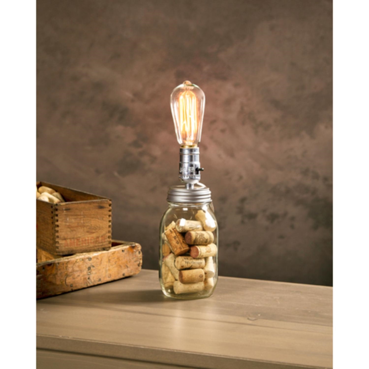 Picture of Darice 32038157 7.5 ft. Cleveland Vintage Lighting Silver Canning Jar Light Bulb Lamp Adapter