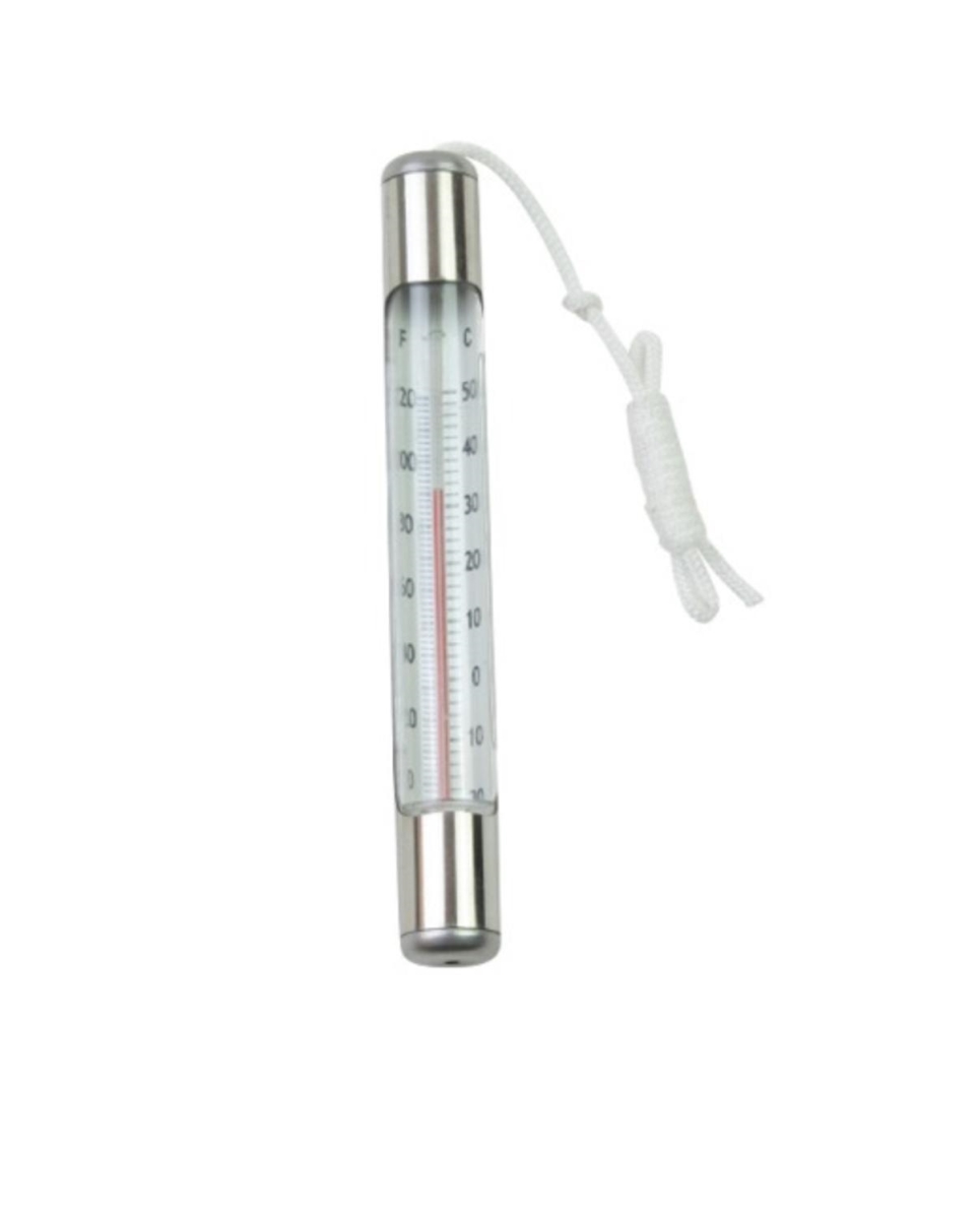 6.75 in. Silver Metallic Round Swimming Pool Thermometer with Cord