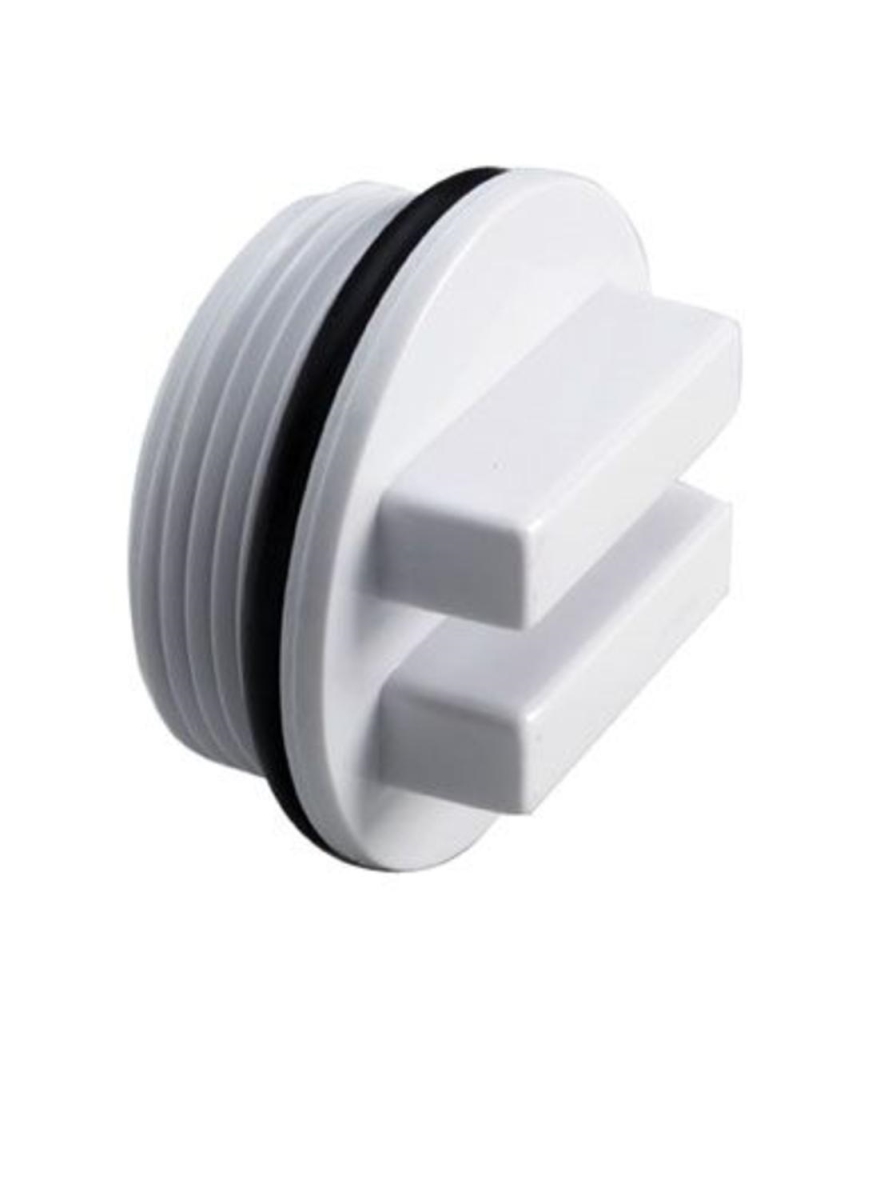 1.5" Threaded Swimming Pool Return Line Winterizing Plug Cap White