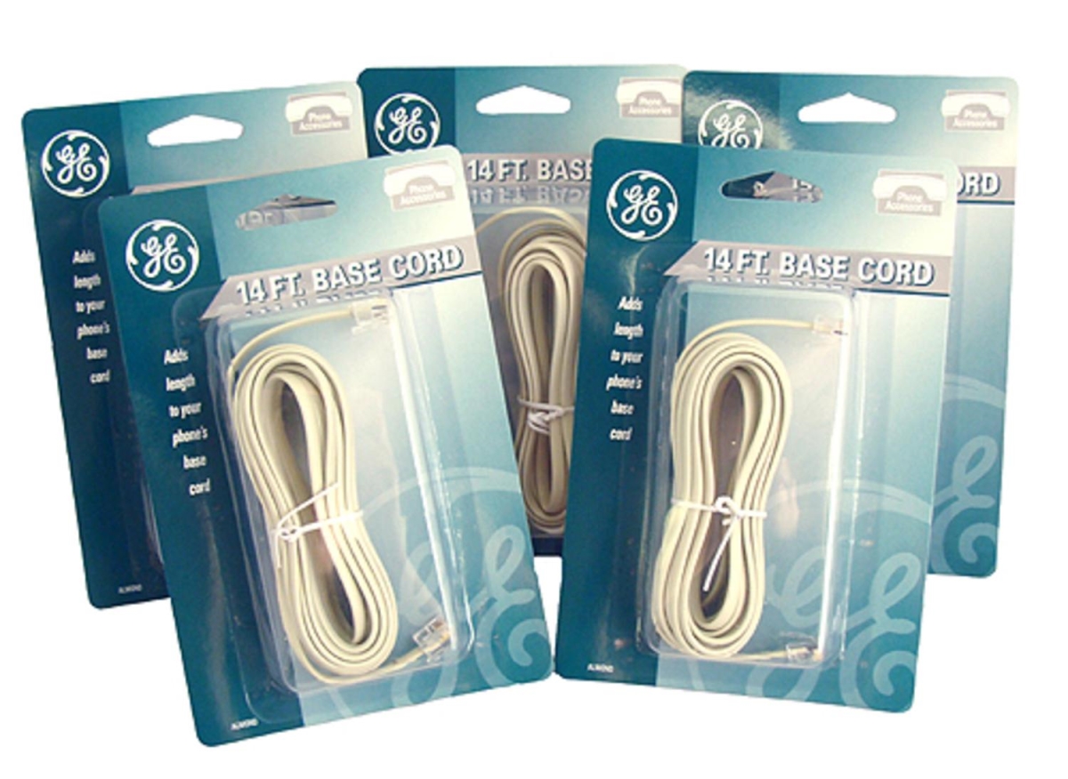 14 ft. Telephone Almond Base Cord, Pack of 5