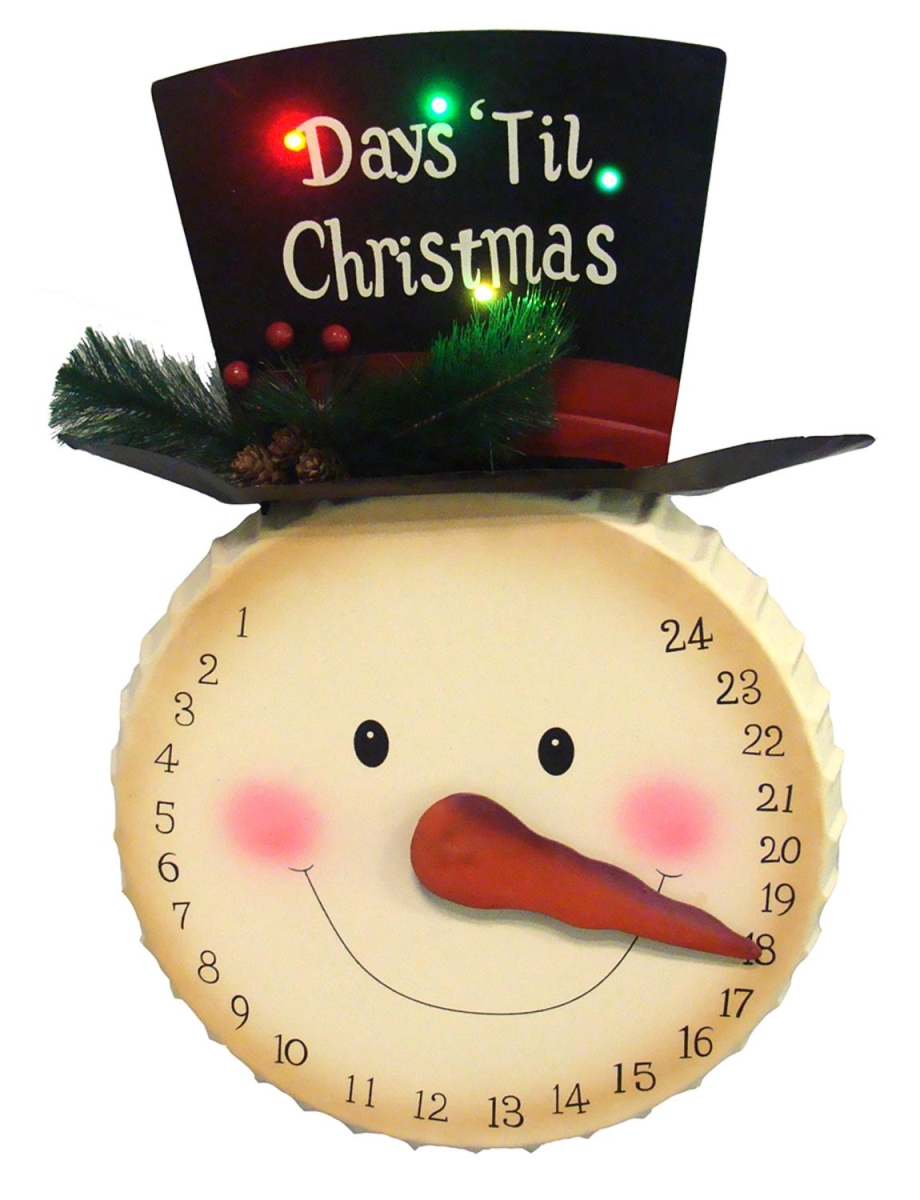 31454502 20 in. LED Lighted Days Til Christmas Snowman Face Countdown Advent Calendar