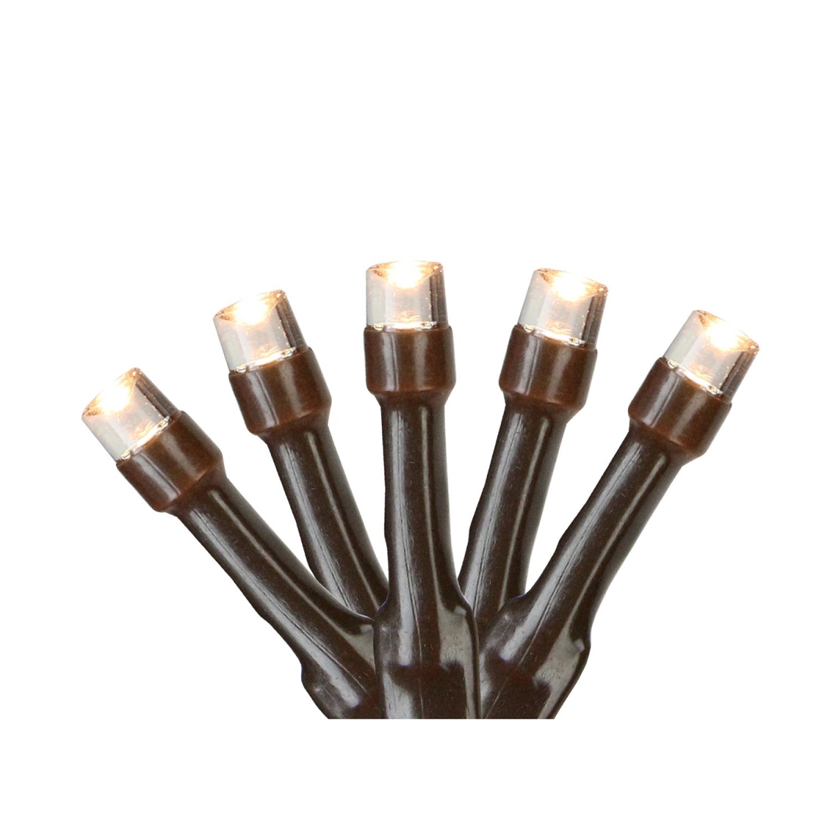 32604612 Battery Operated Warm White LED Wide Angle Brown Wire Christmas Light, Set of 20