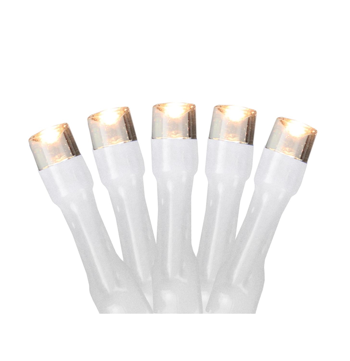 32604816 Battery Operated Warm White LED Wide Angle White Wire Christmas Light, Set of 20