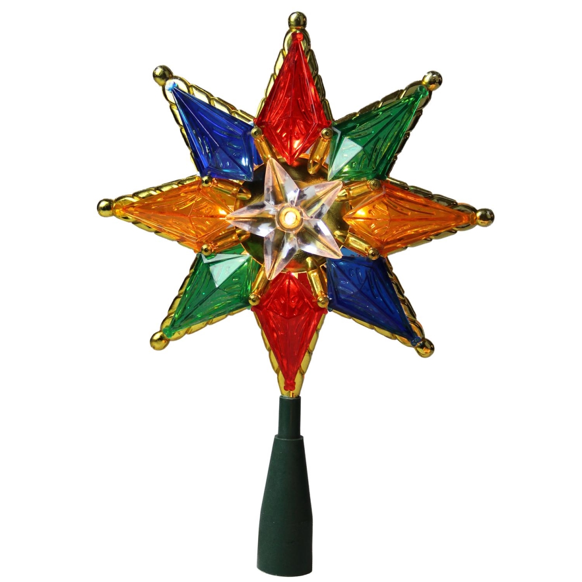 Picture of Northlight 32606315 8 in. Multi-Color Mosaic 8-Point Star Christmas Tree Topper - Clear Lights