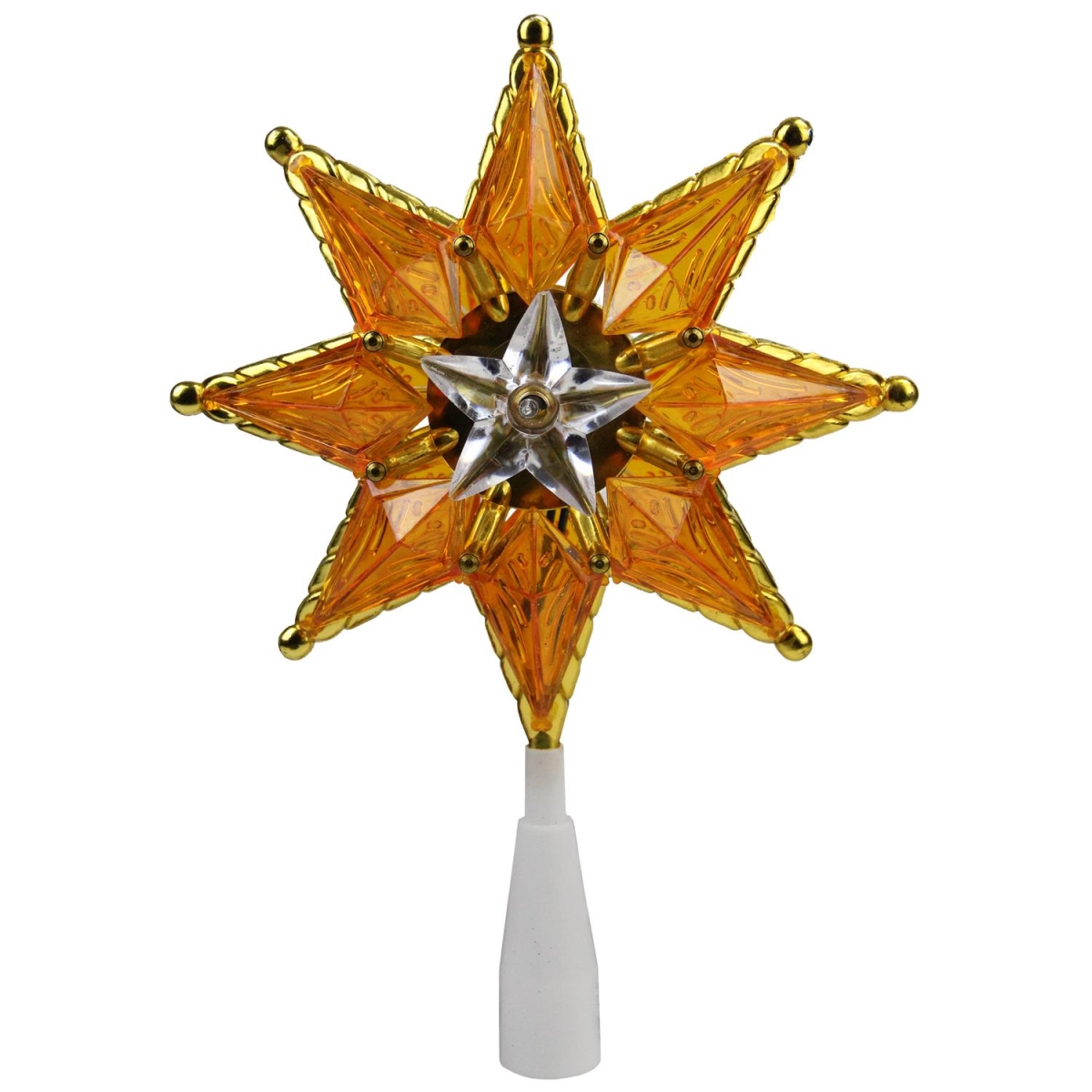Picture of Northlight 32606316 8 in. Gold Mosaic 8-Point Star Christmas Tree Topper - Clear Lights