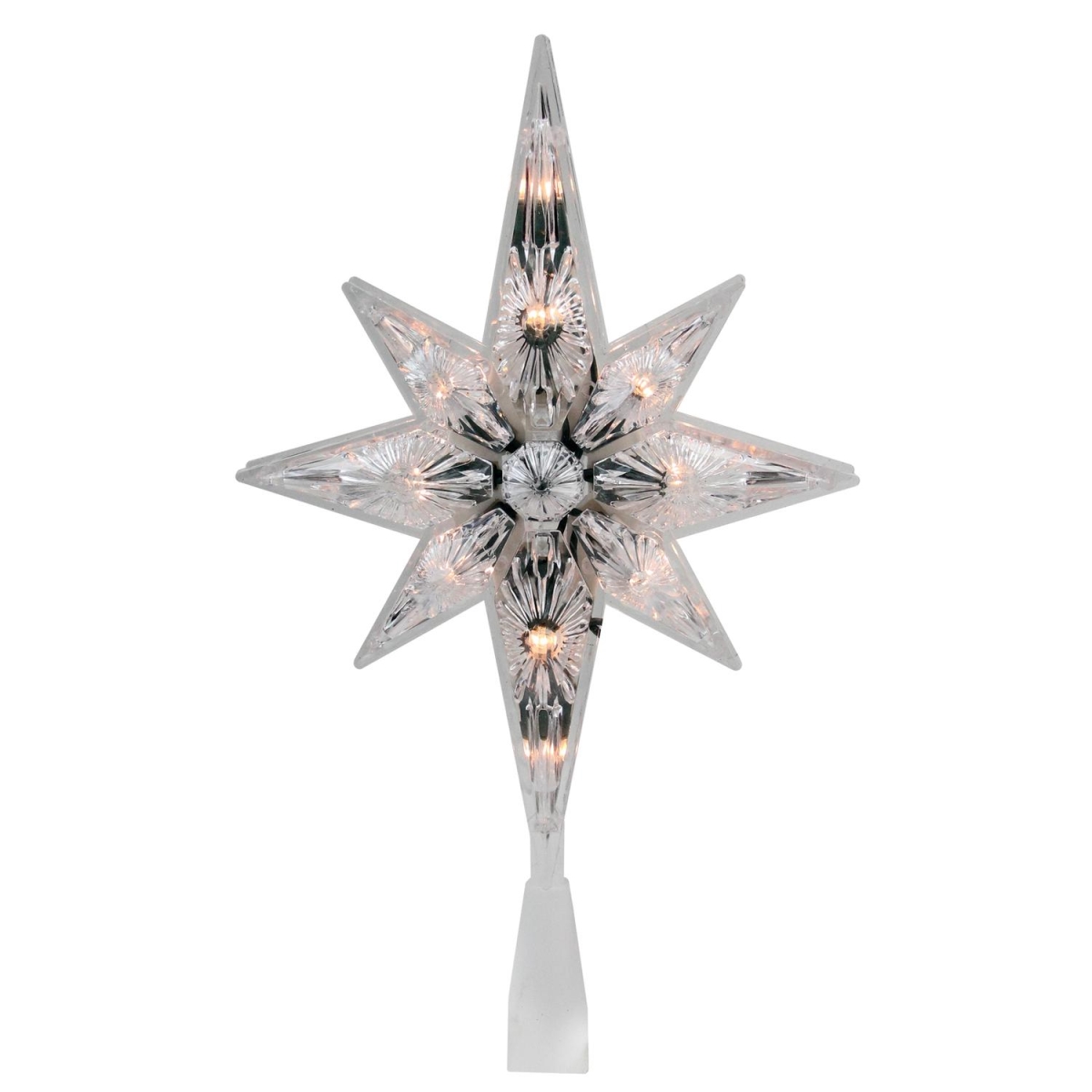Picture of Northlight 32606342 10.75 in. Faceted Star of Bethlehem Christmas Tree Topper - Clear Lights