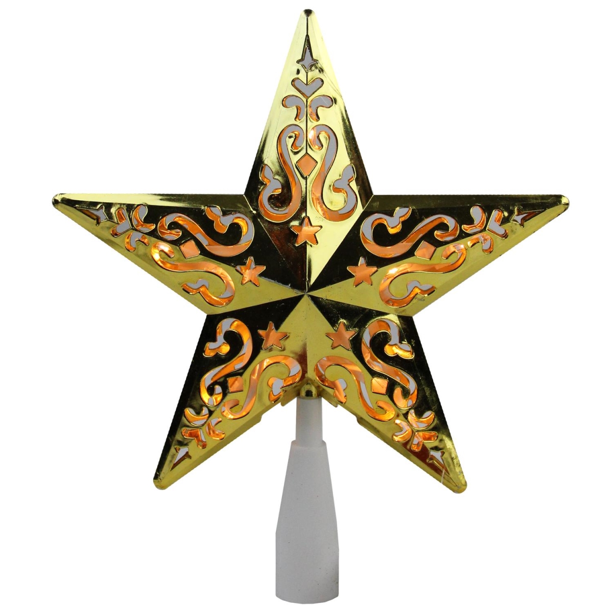 Picture of Northlight 32606344 8.5 in. Gold Star Cut-Out Design Christmas Tree Topper - Clear Lights