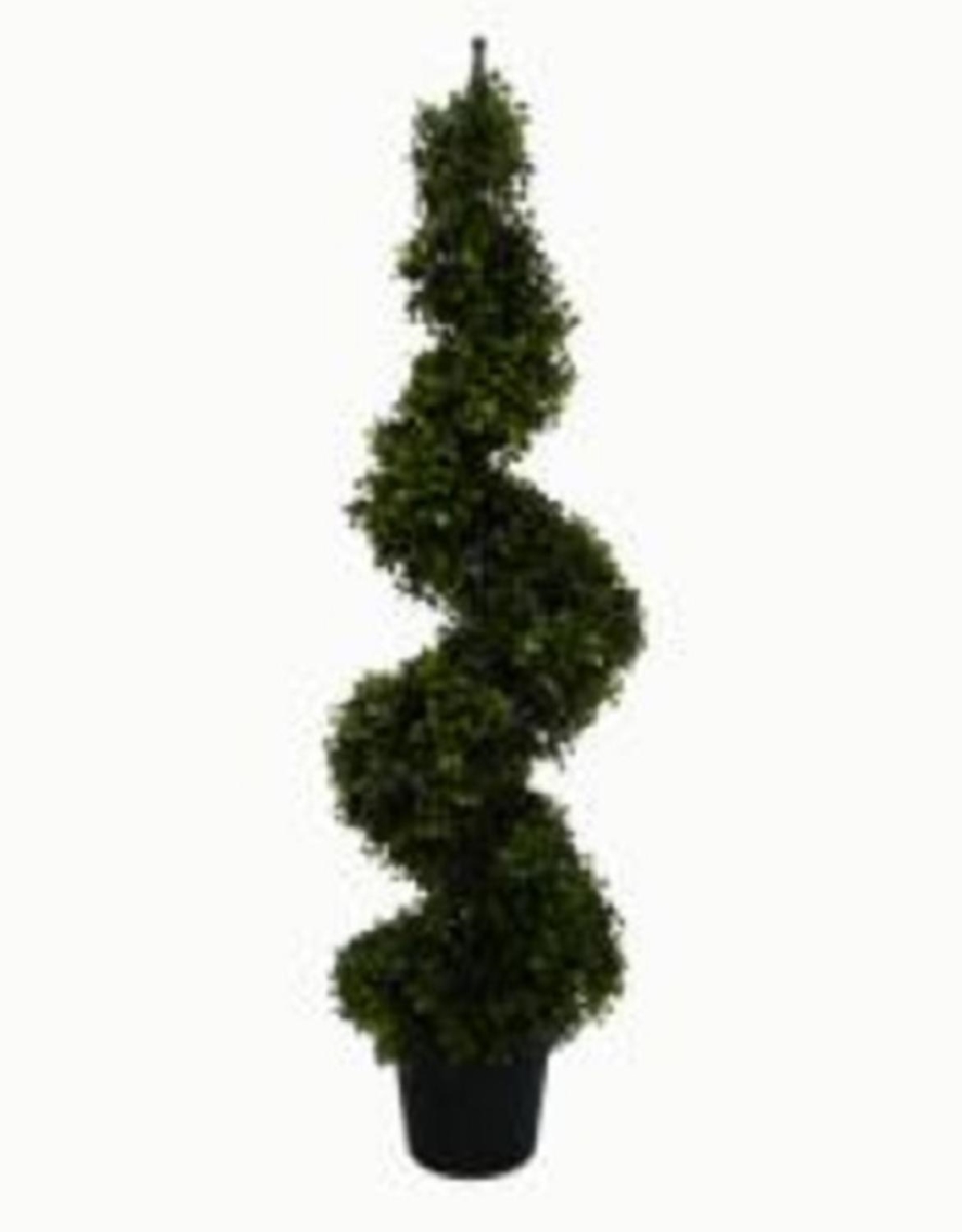 32607011 36 in. Single Spiral Shaped Decorative Artificial Potted Topiary Shrub