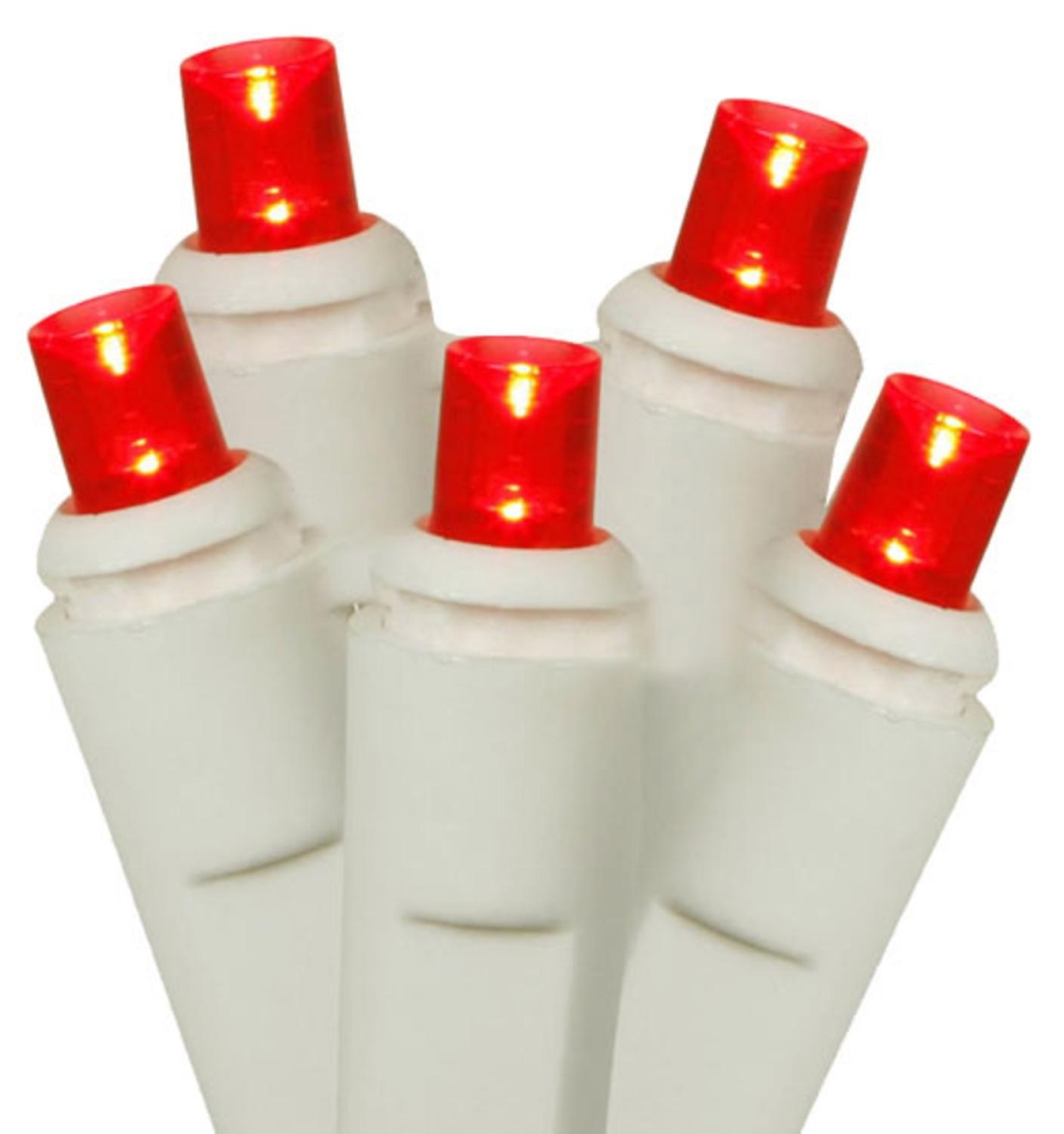 Picture of S4 Lights 31088625 Red LED Wide Angle Christmas Lights 4 in. Bulb Spacing - White Wire&#44; Set of 50
