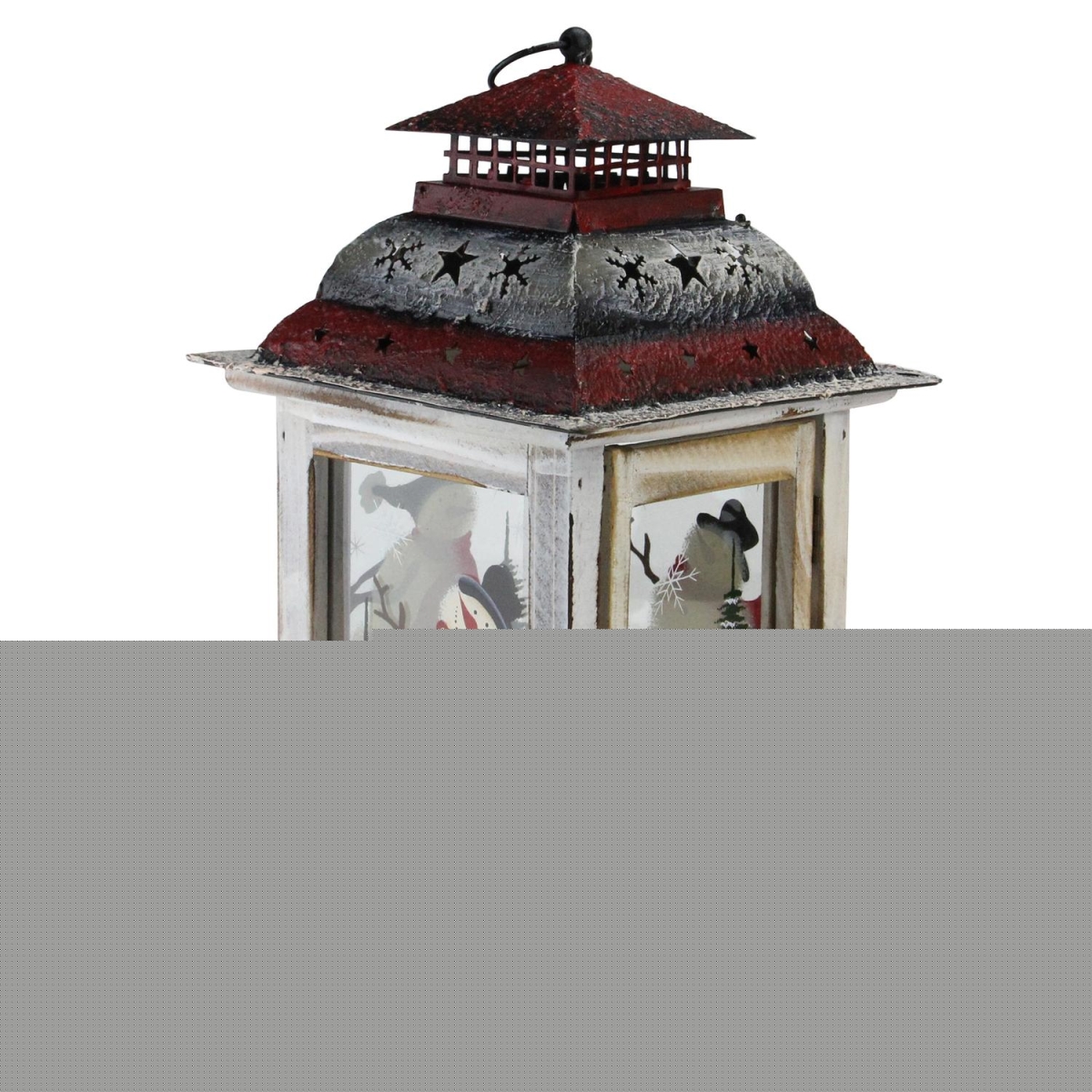 Picture of Northlight 32618589 14.5 in. Snowman & X-Mas Pillar Candle Lantern