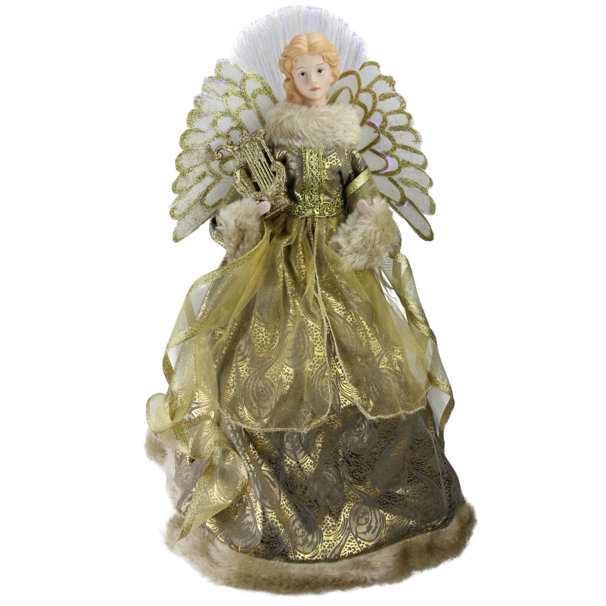 Picture of Northlight 32623757 16 in. Angel in Sequined Gown Christmas Tree Topper, Metallic Gold