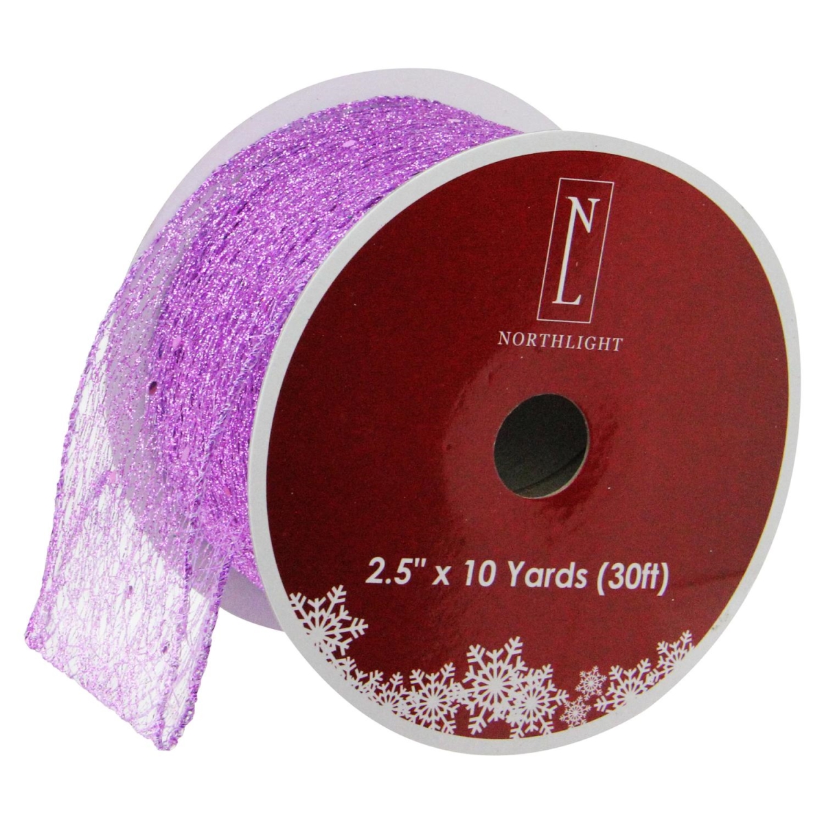 Picture of Northlight 32621200 2.5 x 10 in. Glittering Wired Christmas Craft Ribbon Yards&#44; Purple