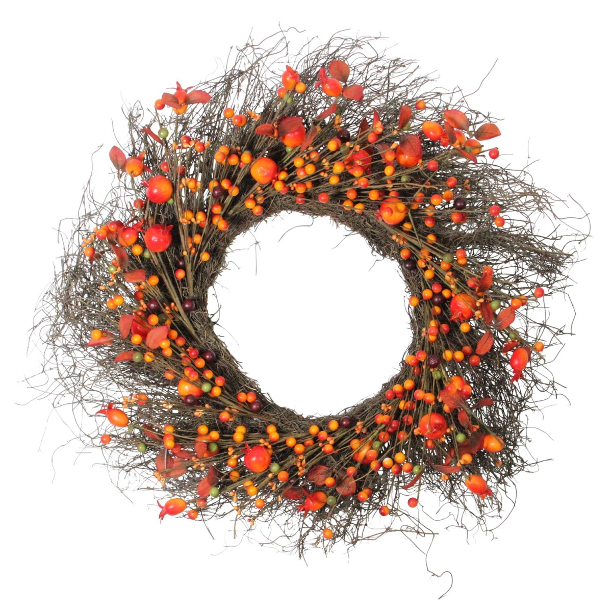 Picture of Northlight 32630258 24 in. Autumn Harvest Artificial Berries Twigs & Leaves Rustic Thanksgiving Wreath - Unlit